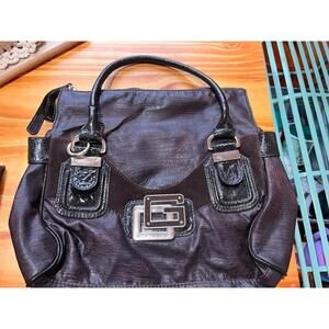 Vintage Y2K Guess Monogram Shoulder Tote Bag Rocker Glam Grunge Indie Sleaze